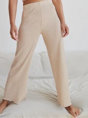 Wilfred verona Beige seersucker Waffle-Knit Wide-Leg Pants